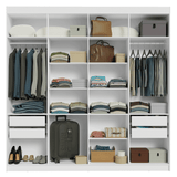 Clóset Matrimonial Venus 8 Puertas Batientes Blanco/Negro/Negro