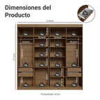 Clóset Matrimonial 216 cm 8 Puertas Marrón/Crema Venus Madesa