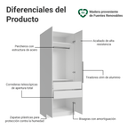 Clóset Modular 80 cm 2 Puertas 2 Cajones Blanco Neo Madesa