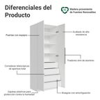 Clóset Modular 80 cm 2 Puertas 4 Cajones Blanco Neo Madesa