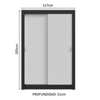 Clóset Soltero 117 cm 2 Puertas Corredizas Negro/Blanco Milano Madesa