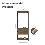 Clóset Modular 2 Cajones 70cm Marrón/Negro Valencia