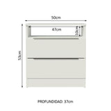 Buró Mesa de Noche con 2 Cajones Blanco