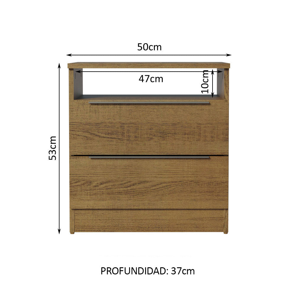 Buró 50 cm 2 Cajones Marrón Madesa