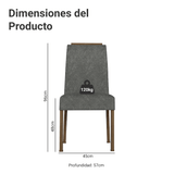 Combo 2 Sillas de Comedor 4255 con Detalle Amaderado Marrón/Silver Madesa