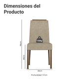 Combo 2 Sillas de Comedor 4255 con Detalle Amaderado Marrón/Imperial Madesa