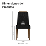 Combo 2 Sillas de Comedor 4256 con Detalle Amaderado Marrón/Oxford Madesa