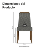 Combo 2 Sillas de Comedor 4256 con Detalle Amaderado Marrón/Silver Madesa