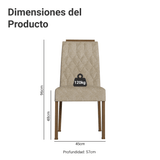 Combo 2 Sillas de Comedor 4256 con Detalle Amaderado Marrón/Imperial Madesa