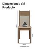 Juego de 6 Sillas 4280 Marrón/Crema/Sintético Beige