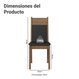 Kit 6 Sillas de Comedor Marrón/Negro 4280