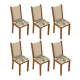 Kit 6 Sillas de Comedor 4291 Marrón/Crema/Lírio Beige Madesa