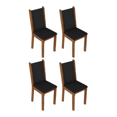 Kit 4 Sillas de Comedor Marrón/Negro Madesa