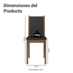 Kit 6 Sillas de Comedor Marrón/Negro Madesa