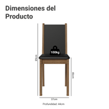 Juego de Comedor Mesa Encimera de Madera 6 Sillas Marrón/Negro Moscou