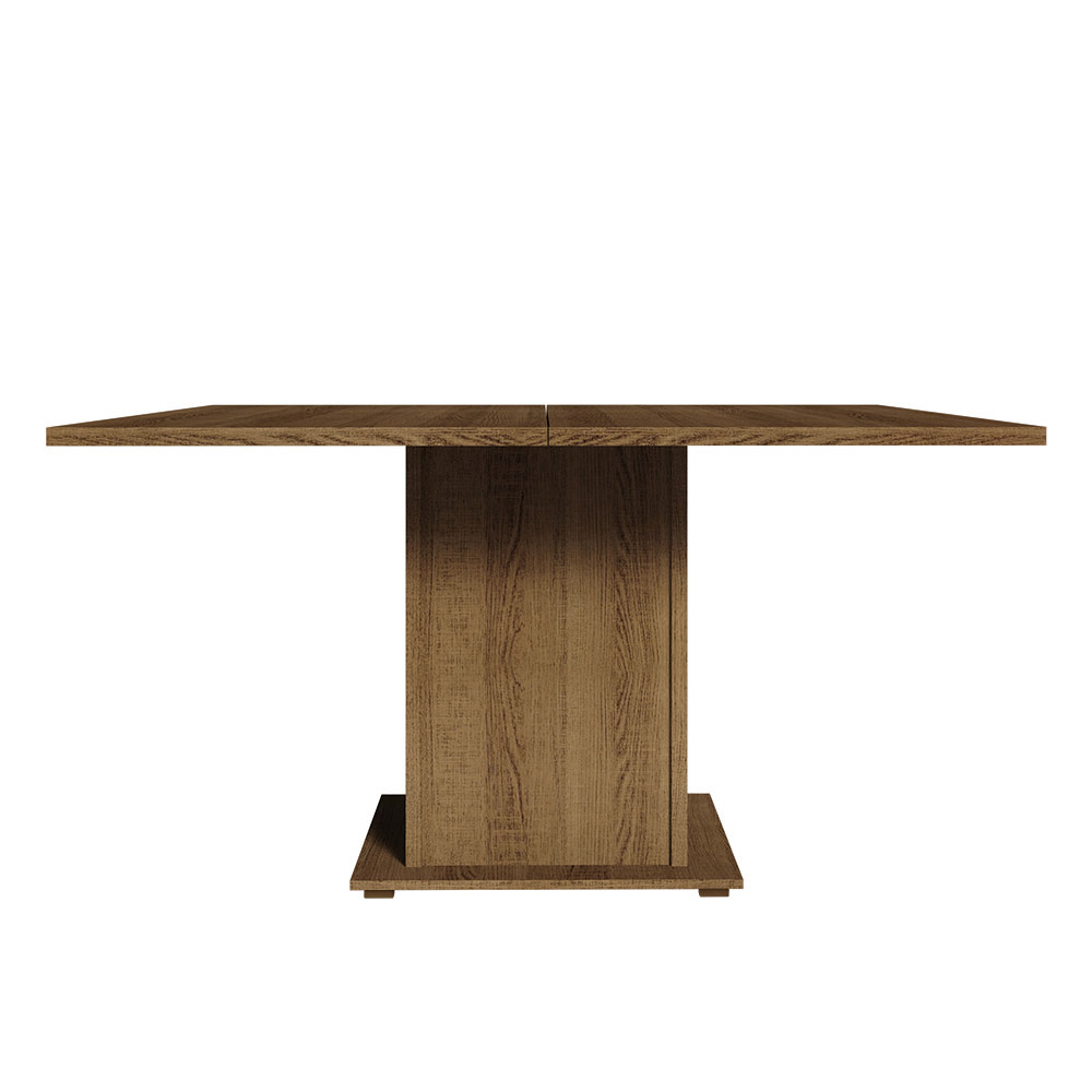 Juego de Comedor con Mesa de Madera y 8 Sillas Marrón con Tapizado Sintético Beige Madesa Clarice