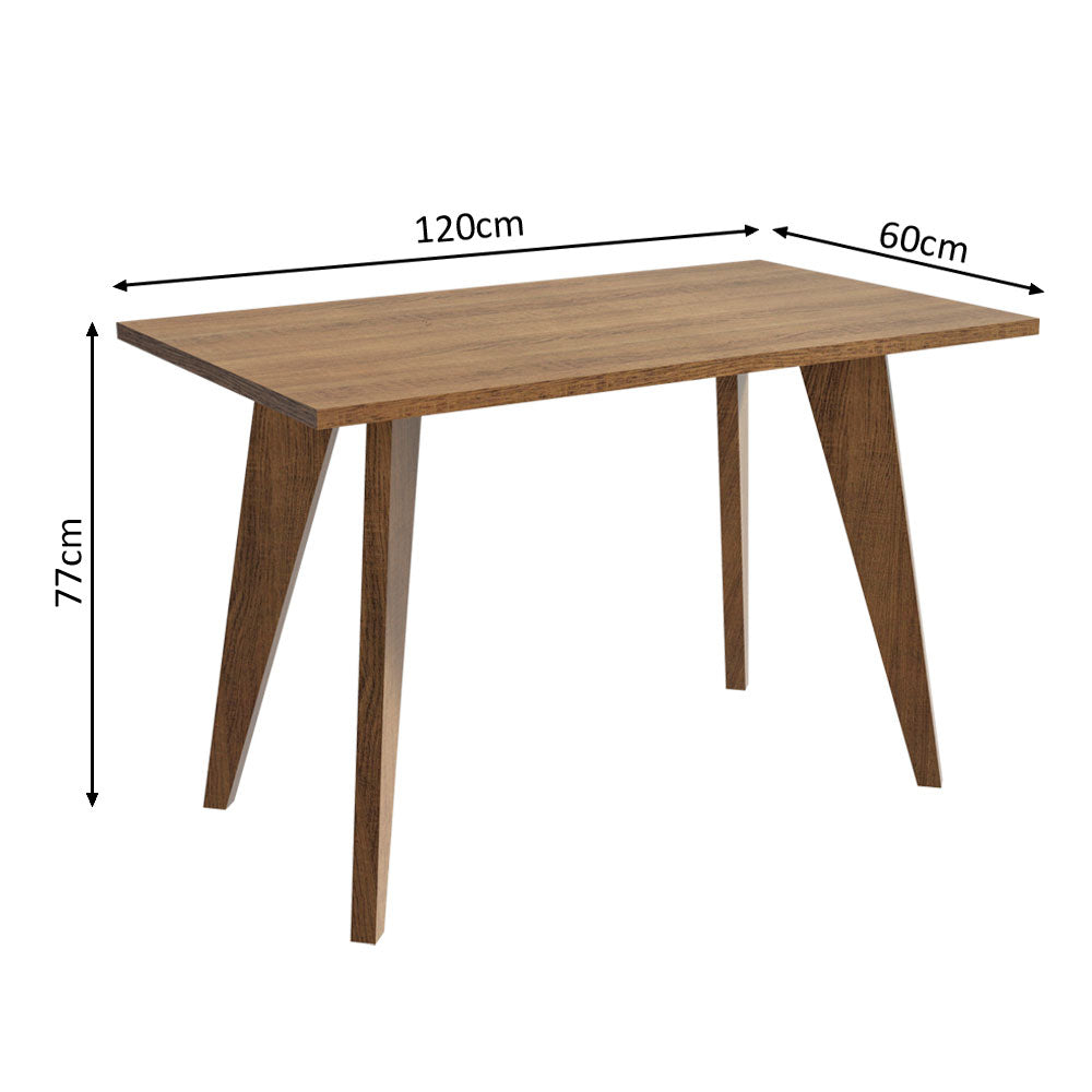 Escritorio Rectangular con Encimera de Madera 5319 Marrón