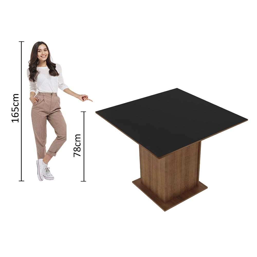 Mesa de Comedor Rectangular con Encimera de Madera 5363 Marrón/Negro