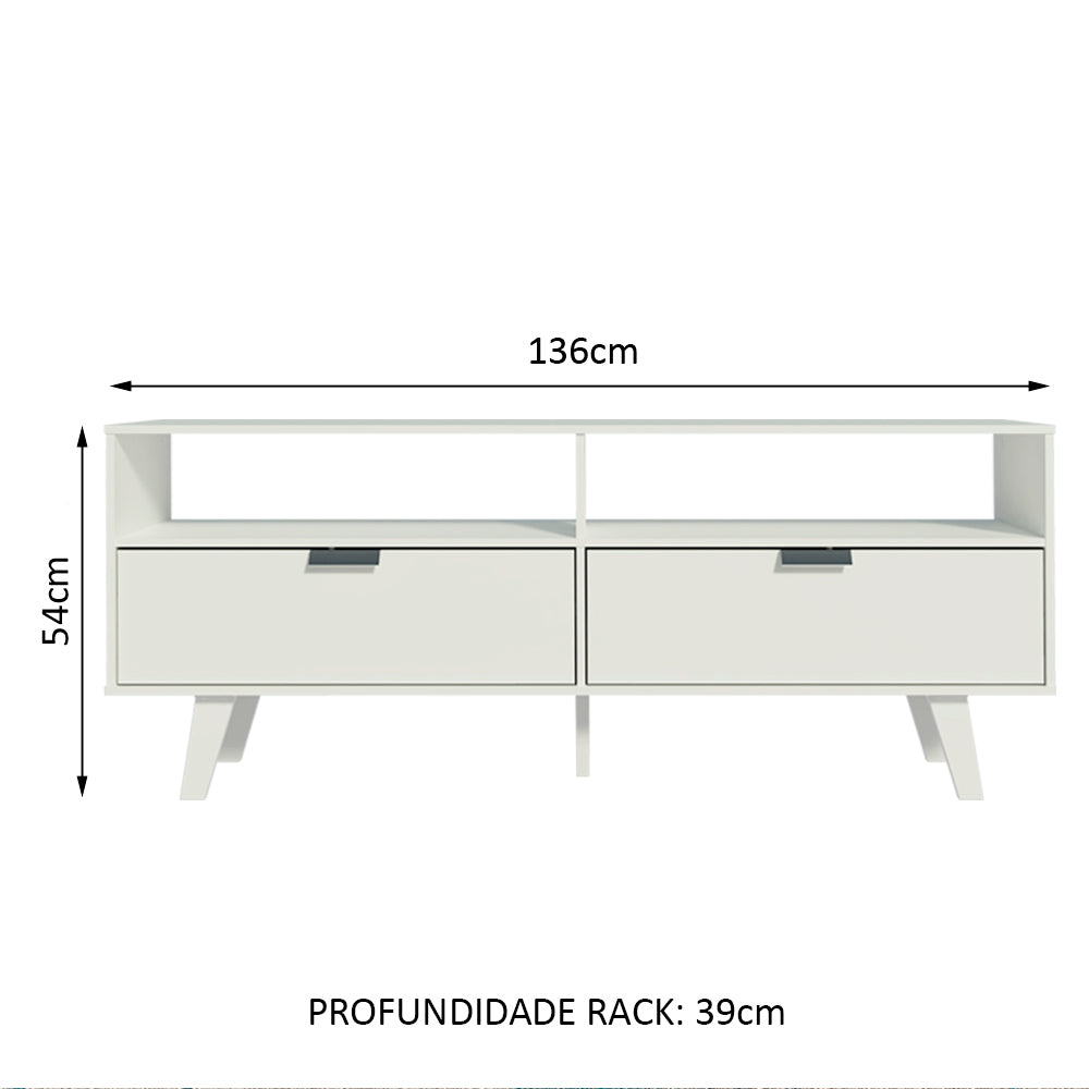 Mueble para TV hasta 55 Pulgadas Oslo con 2 Puertas Blanco