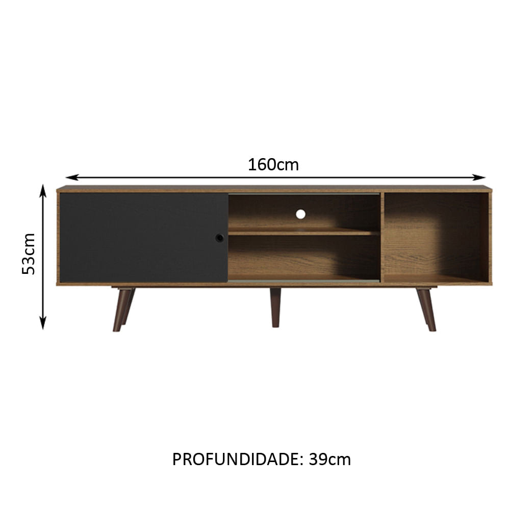 Mueble para TV hasta 65 Pulgadas con Patas Marrón/Negro Dubai