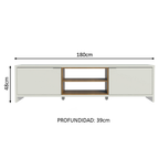 Mueble para TV hasta 80 Pulgadas 180 cm 2 Puertas Blanco/Marrón Linz Madesa