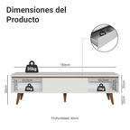 Mueble para TV hasta 80 Pulgadas 180 cm 2 Puertas Blanco Reims Madesa