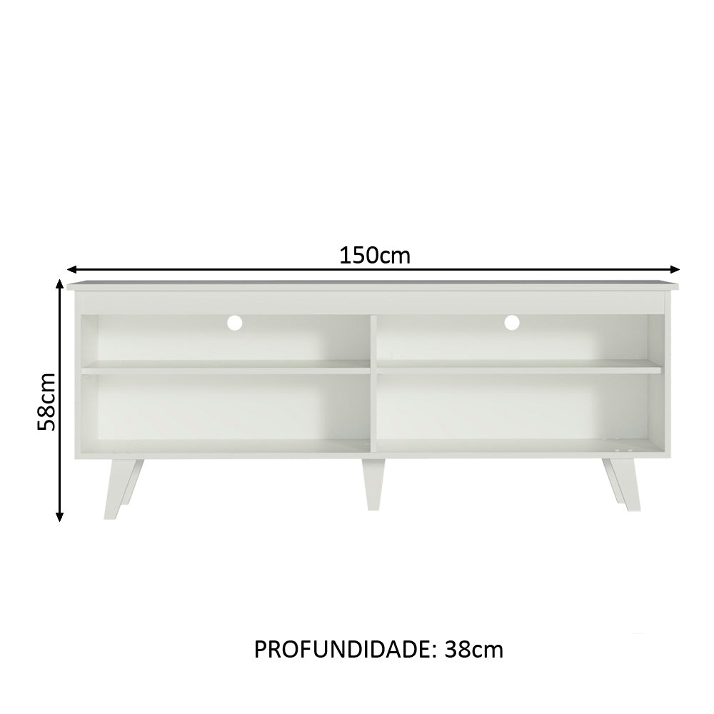 Mueble para TV hasta 65 Pulgadas Madesa Udine Con Patas Blanco