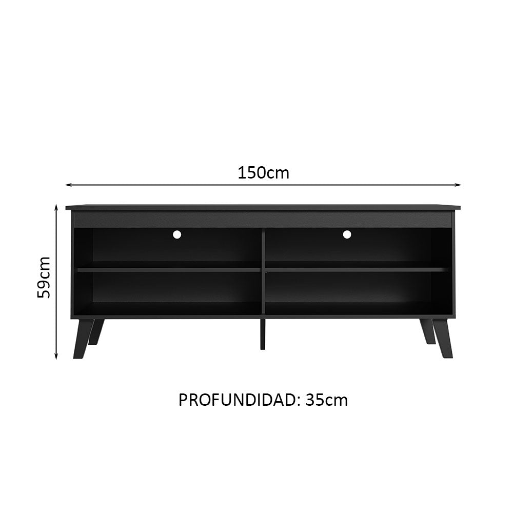 Mueble para TV hasta 65" con Patas Negro Turim Madesa