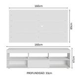 Mueble para TV y Panel Hasta 65" Blanco Orlando
