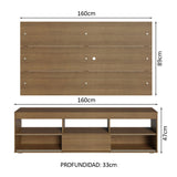Mueble para TV y Panel Hasta 65" Marrón Orlando