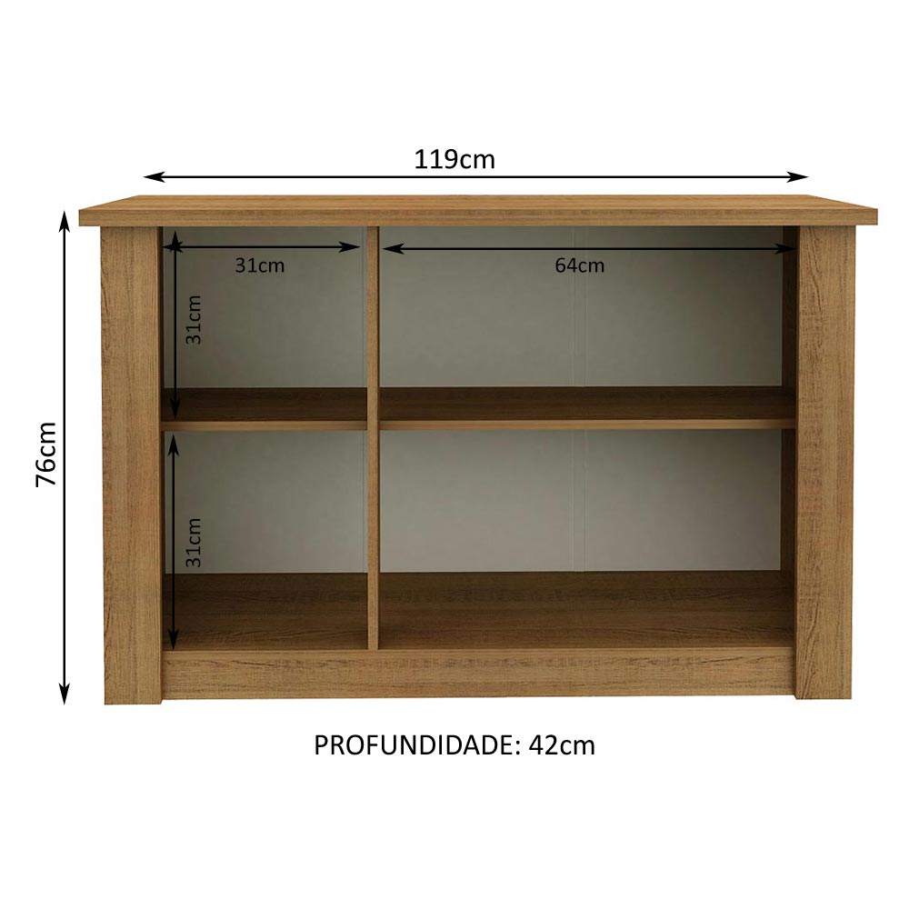 Credenza Bufetera 3 Puertas Marrón