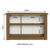 Credenza Bufetera 3 Puertas Marrón