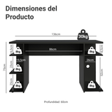 Escritorio Gamer Para PC y Consola Negro