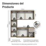 Cocina Compacta 120cm Marron/Crema Easy