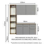 Cocina Integral 120cm Marrón/Gris Easy Madesa