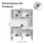 Cocina Compacta 120 cm Blanco Life Madesa