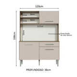 Cocina Compacta 120cm Marron/Crema Life