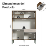 Cocina Compacta 120cm Marron/Crema Life