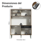 Cocina Compacta 120 cm Marrón/Negro Life Madesa