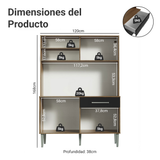 Cocina Compacta 120cm Marron/Negro Life