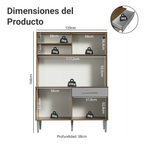 Cocina Compacta 120 cm Marrón/Gris Life Madesa