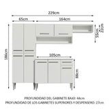 Cocina Compacta 229cm Blanco Emilly Top