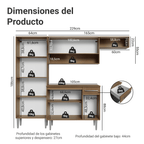 Cocina Compacta 229 cm Marrón/Negro Emilly Madesa