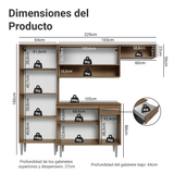 Cocina Compacta 229cm Marrón/Negro Emilly Top