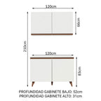 Cocina Compacta 120 x 52 cm 4 Puertas Blanco Reims Madesa
