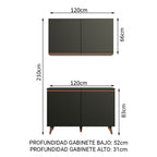 Cocina Compacta 120 cm Negro Reims Madesa