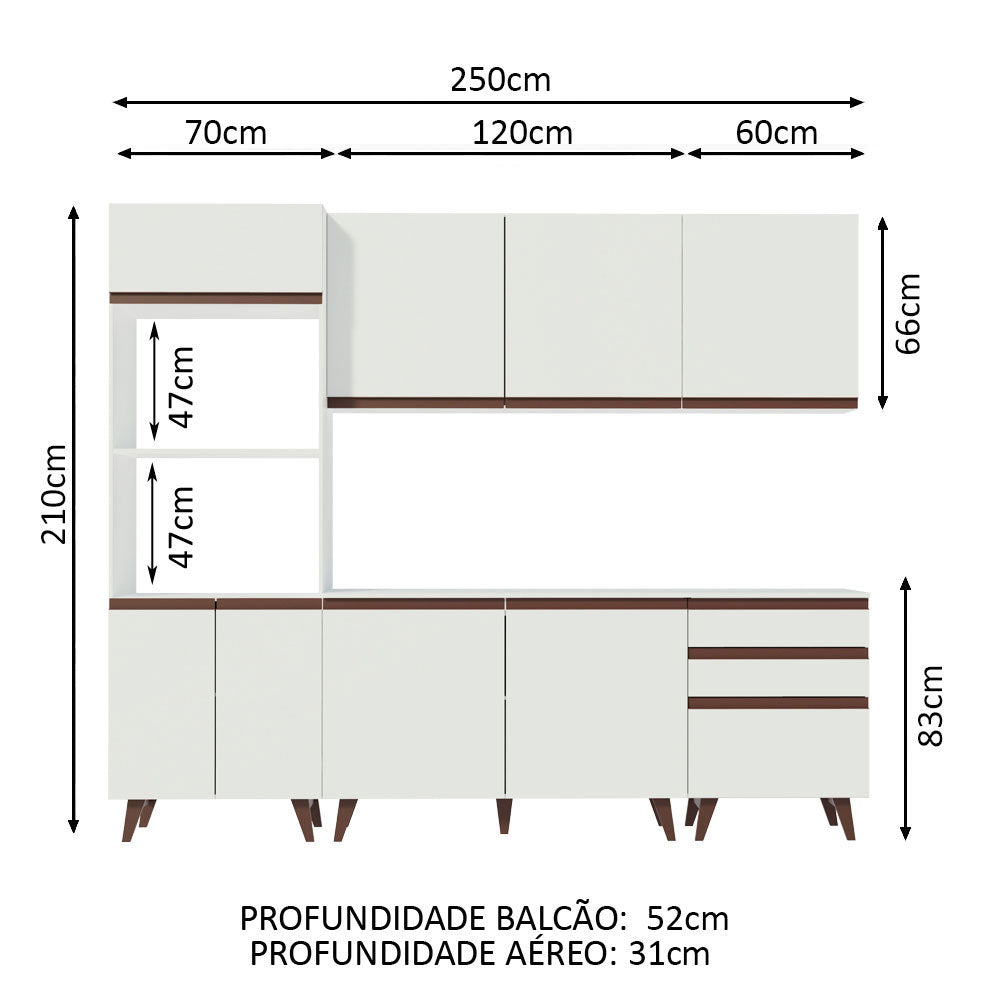 Cocina Integral 250cm Reims Blanco
