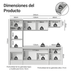 Cocina Compacta 240 cm con Mueble para Horno Blanco Topázio Madesa