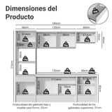 Cocina Integral 240cm Blanco Diamante