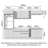 Cocina Integral 290 cm Blanco Vicenza